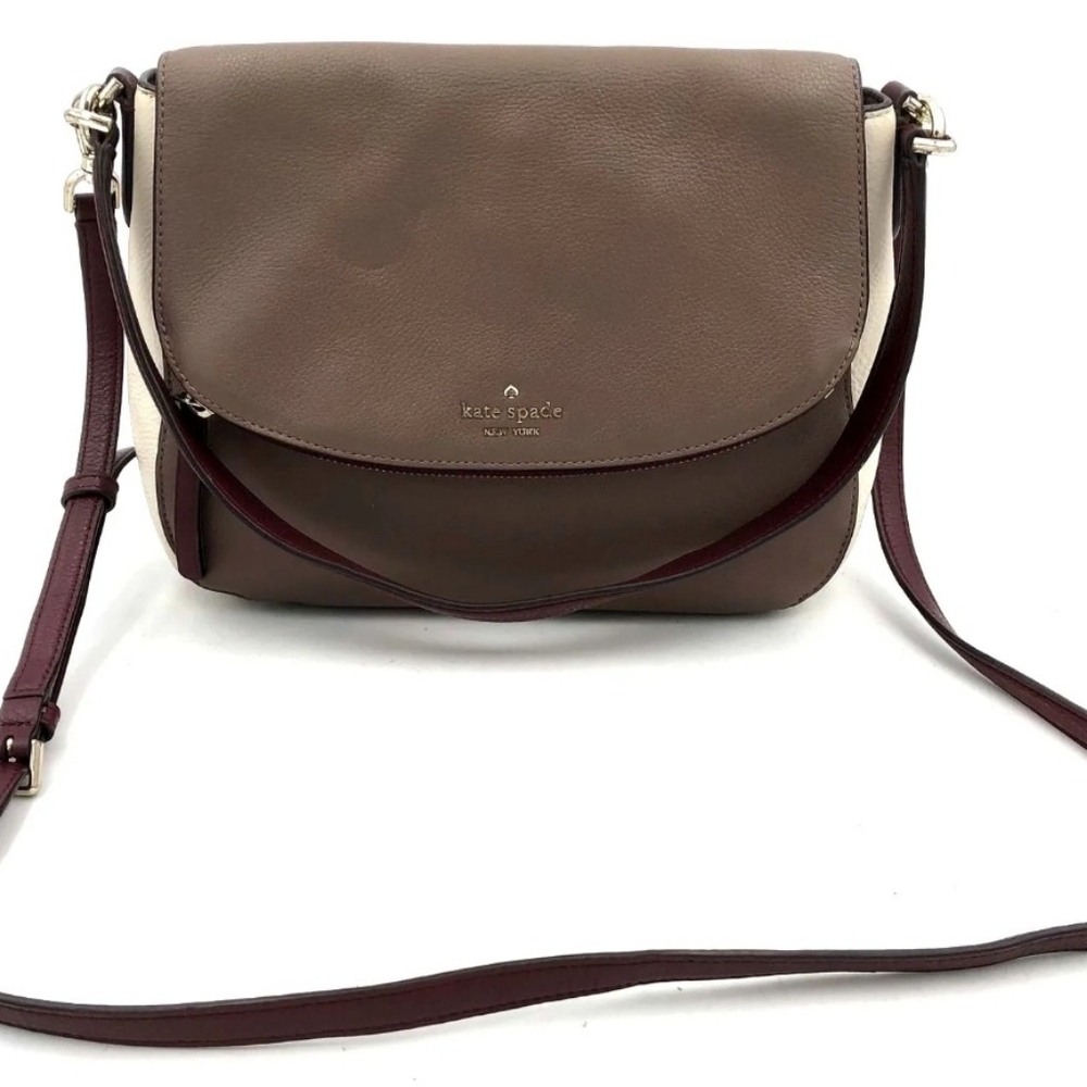 kate spade Brown, Cream & Burgundy Leather Shoulder Bag